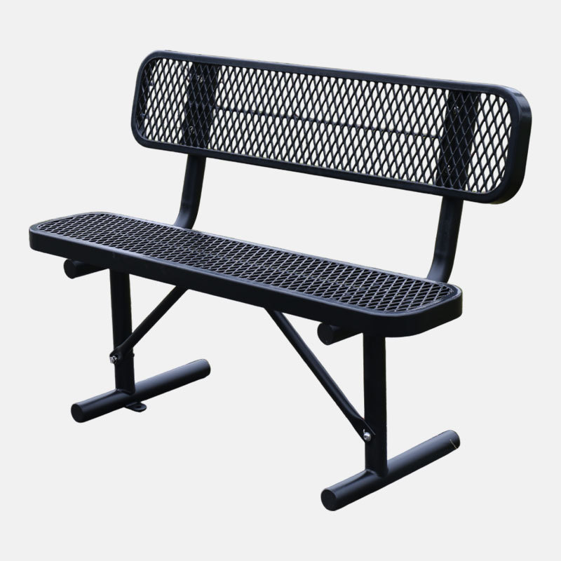 Park Bench Thermoplastic Coating 4ft Steel Outdoor Bench Arlau