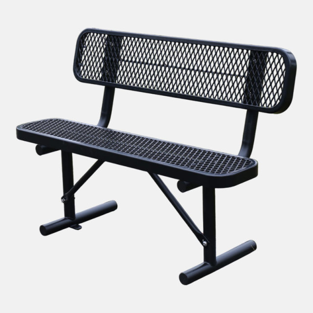 Park Bench Thermoplastic Coating 4ft Steel Outdoor Bench Arlau