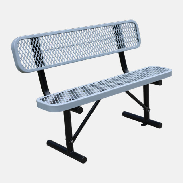 Garden Bench with Thermoplastic Coating 4 ft Grey Steel Bench Arlau