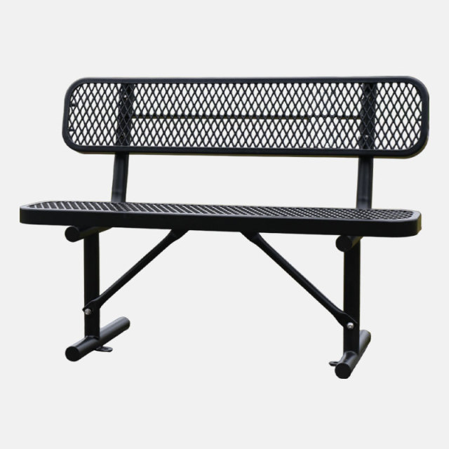 Park Bench Thermoplastic Coating 4ft Steel Outdoor Bench Arlau