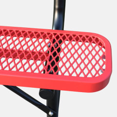 Metal Bench - 4ft Red Outdoor with Backrest
