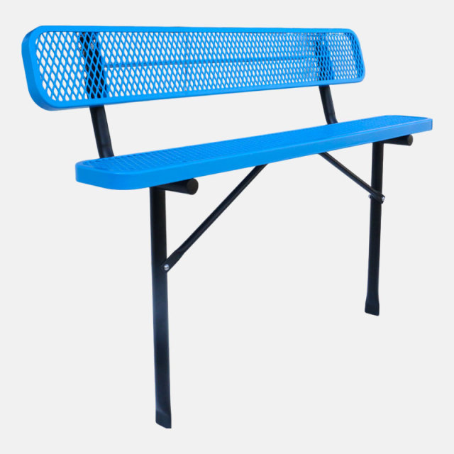 8ft In Ground Steel Park Bench Thermoplastic - yalau