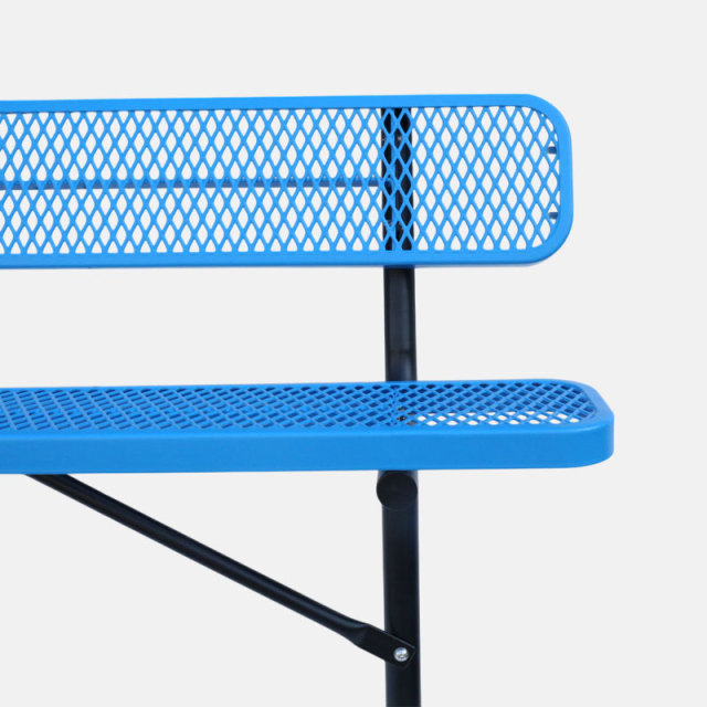 8ft In Ground Steel Park Bench Thermoplastic - yalau