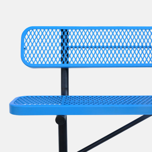 8ft In Ground Steel Park Bench Thermoplastic - yalau