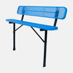 8ft In Ground Steel Park Bench Thermoplastic - yalau