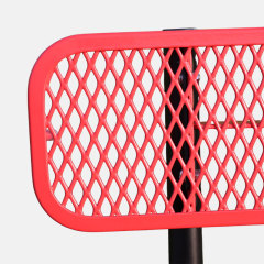 Metal Bench - 4ft Red Outdoor with Backrest