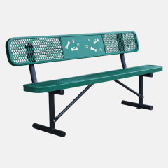 Commercial Dog Park Bench - 6ft Durable Green Outdoor Bench