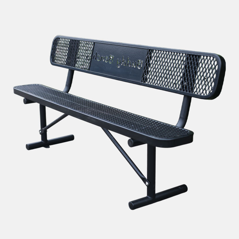 Heavy-Duty Outdoor Dog Park Bench with Backrest