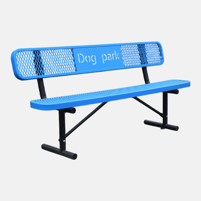 Dog Park Bench - 6ft Blue Paw Print Desig