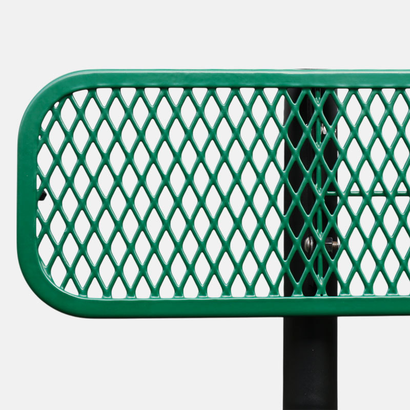 Outdoor Bench - 6ft Green In-Ground Mount Steel