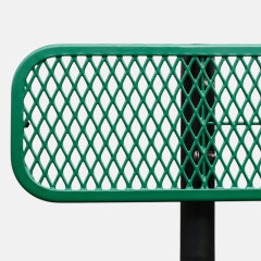 Outdoor Bench - 6ft Green In-Ground Mount Steel