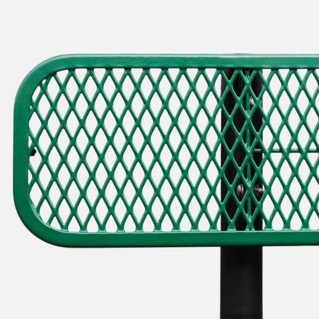 Outdoor Bench - 6ft Green In-Ground Mount Steel