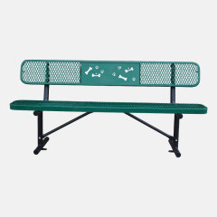 Commercial Dog Park Bench - 6ft Durable Green Outdoor Bench