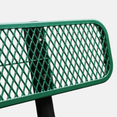 Outdoor Bench - 6ft Green In-Ground Mount Steel