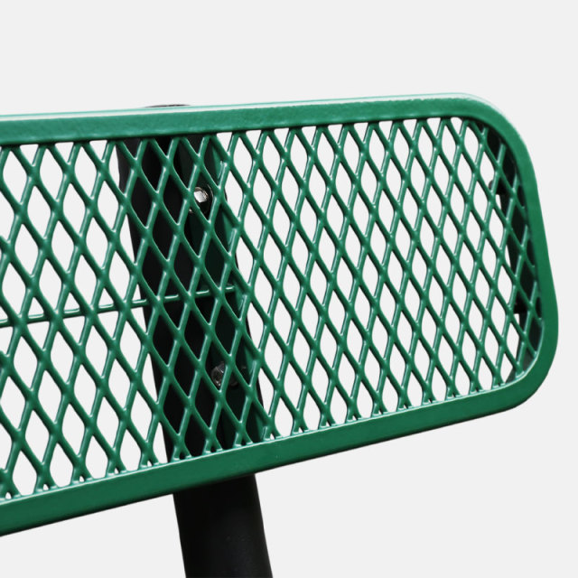 Outdoor Bench - 6ft Green In-Ground Mount Steel