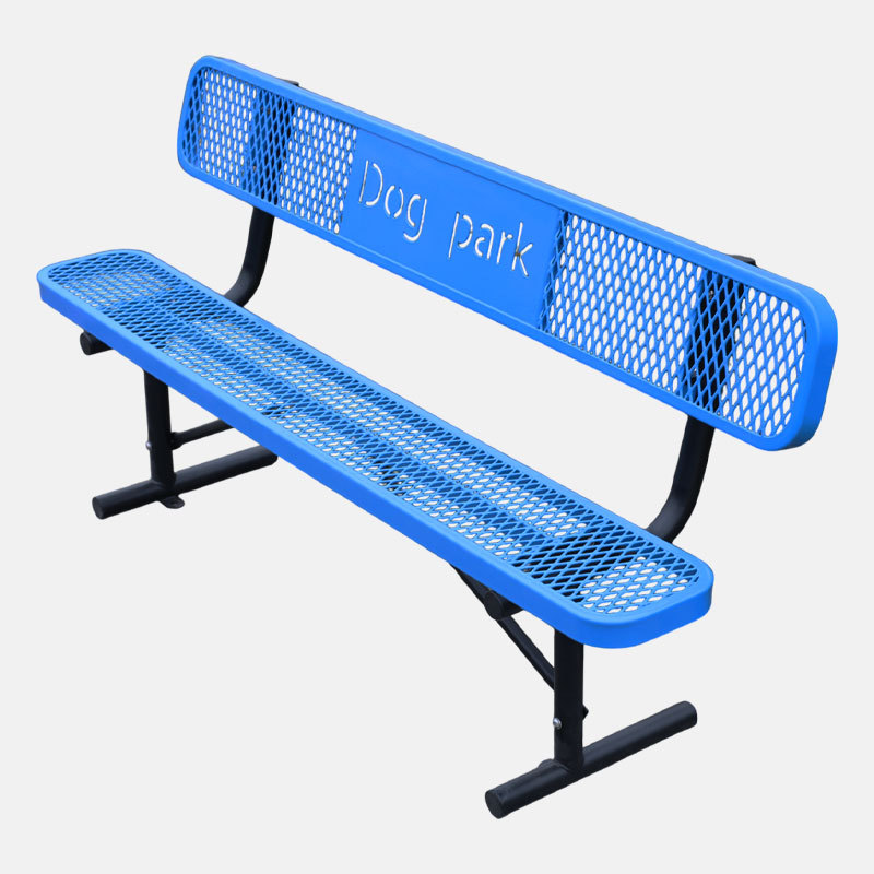 Dog Park Bench - 6ft Blue Paw Print Desig