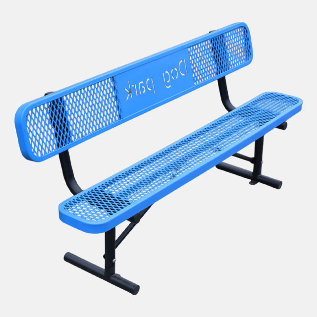 Dog Park Bench - 6ft Blue Paw Print Desig