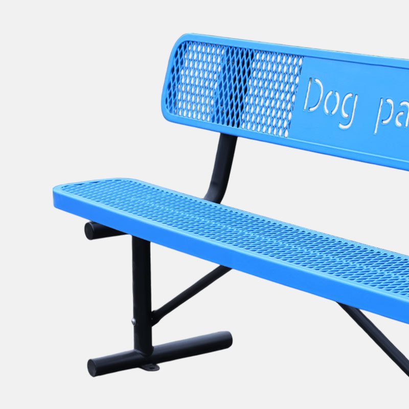 Dog Park Bench - 6ft Blue Paw Print Desig