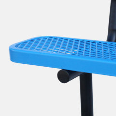 Outdoor Bench - 8ft Surface Mount Steel with Back