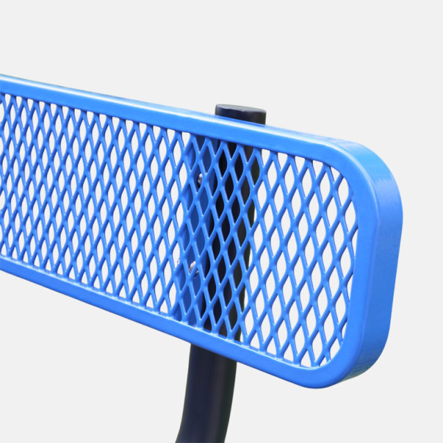 Outdoor Bench - 8ft Surface Mount Steel with Back
