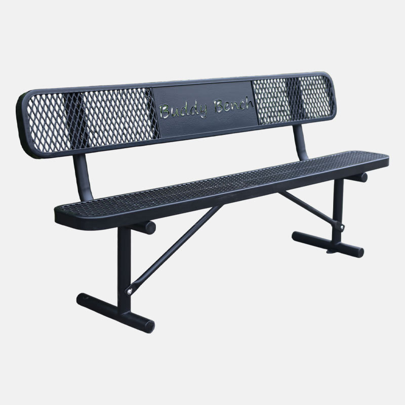 Heavy-Duty Outdoor Dog Park Bench with Backrest