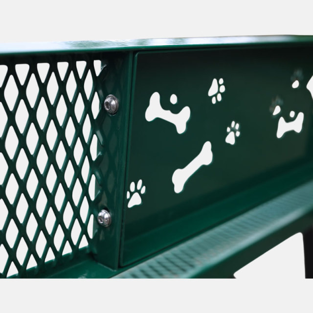 Commercial Dog Park Bench - 6ft Durable Green Outdoor Bench