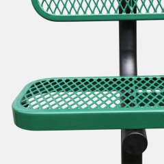 Outdoor Bench - 6ft Green In-Ground Mount Steel