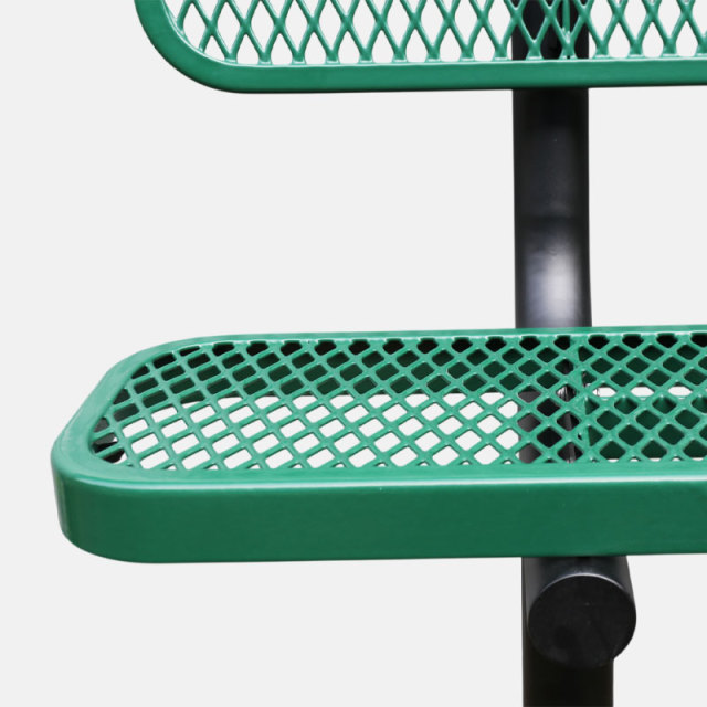 Outdoor Bench - 6ft Green In-Ground Mount Steel