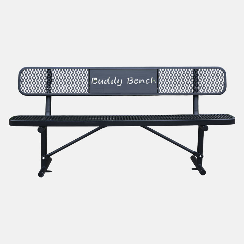Heavy-Duty Outdoor Dog Park Bench with Backrest