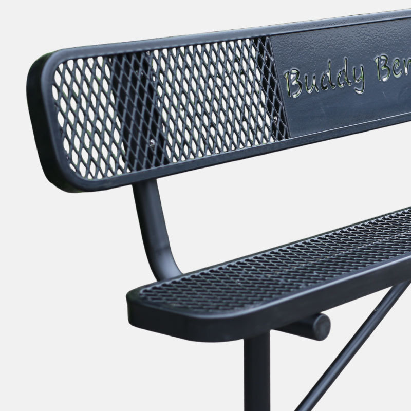 Heavy-Duty Outdoor Dog Park Bench with Backrest
