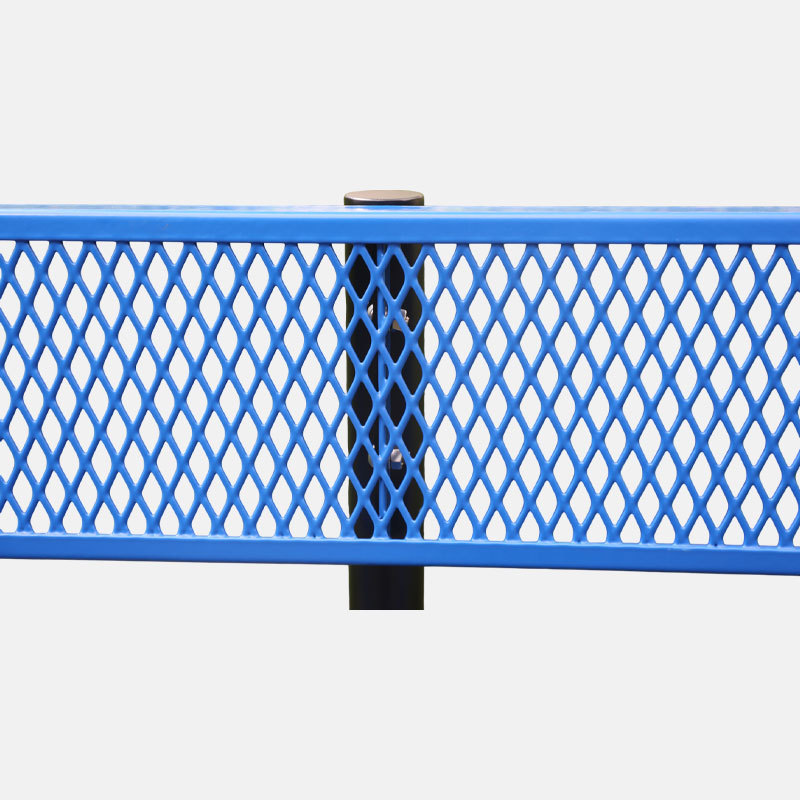 Outdoor Bench - 8ft Surface Mount Steel with Back