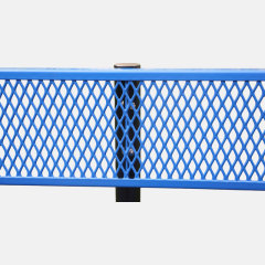 Outdoor Bench - 8ft Surface Mount Steel with Back