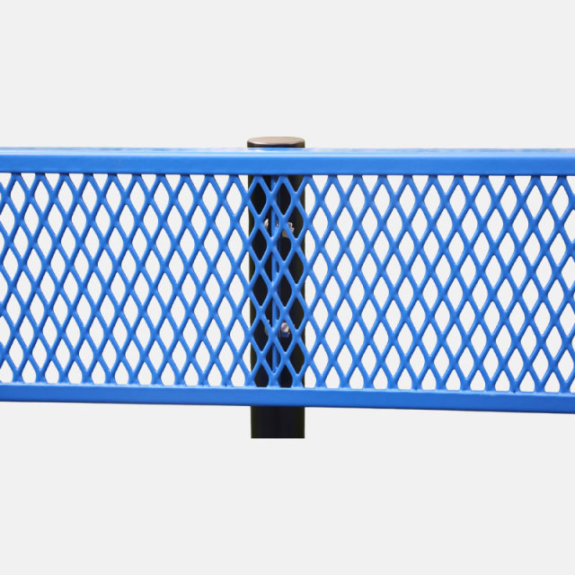 Outdoor Bench - 8ft Surface Mount Steel with Back