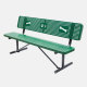 Dog Park Bench - Green Perforated Steel with Bone Design