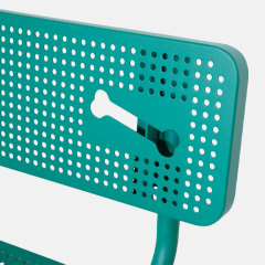 Dog Paw Bench - 6ft Green Perforated Steel
