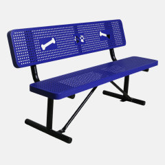 Pet Park Bench Durable Metal Paw Print Backrest - Arlau