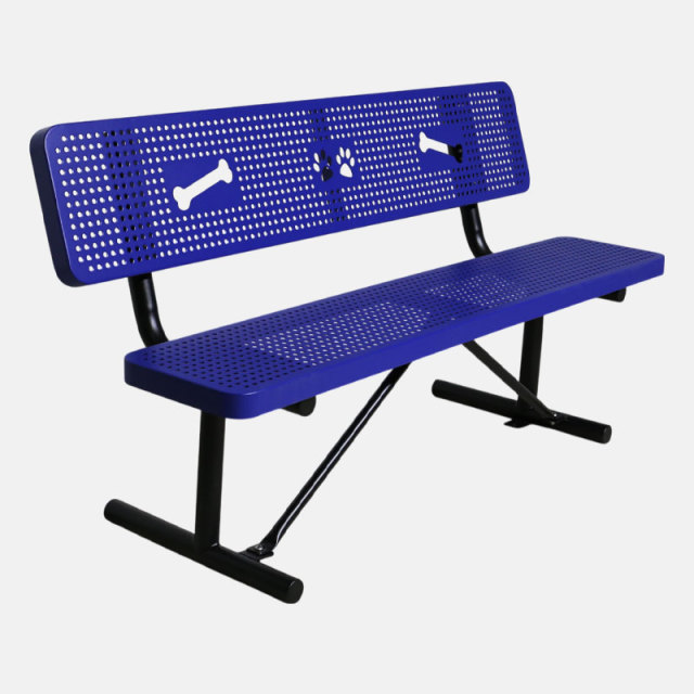 Pet Park Bench Durable Metal Paw Print Backrest - Arlau
