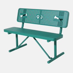 Dog Paw Bench - 6ft Green Perforated Steel