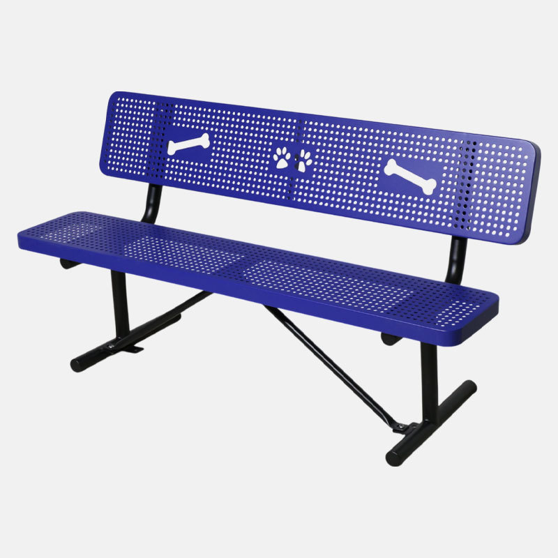 Pet Park Bench Durable Metal Paw Print Backrest - Arlau