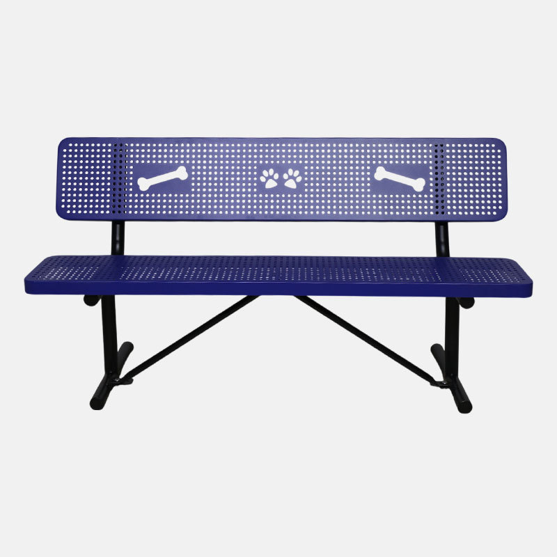 Pet Park Bench Durable Metal Paw Print Backrest - Arlau