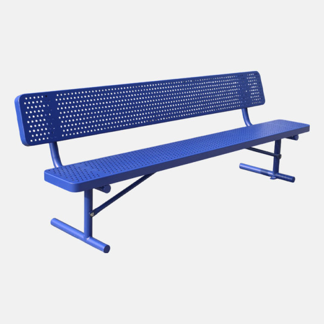 Steel Park Bench Perforated Weatherproof Durable – Arlau