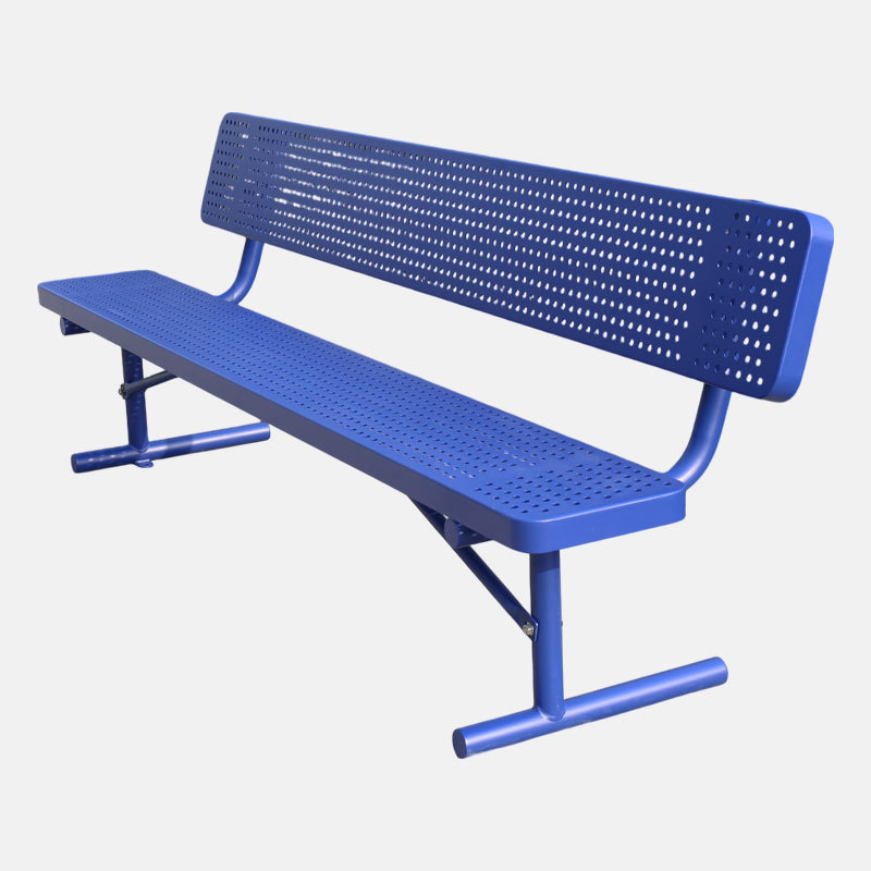 Steel Park Bench Perforated Weatherproof Durable – Arlau