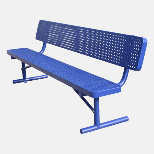 Steel Park Bench Perforated Weatherproof Durable – Arlau
