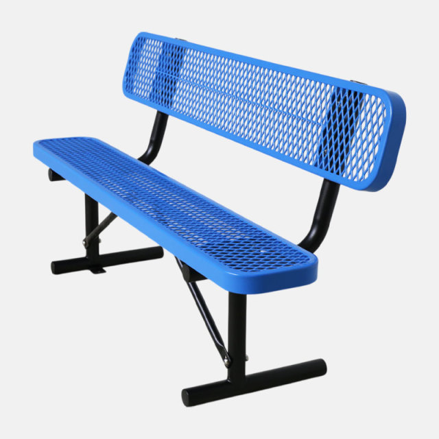 Thermoplastic Bench - 6ft & 8ft Metal Mesh Outdoor