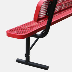 Expanded Metal Bench - 8ft Red UV Resistant - yalau