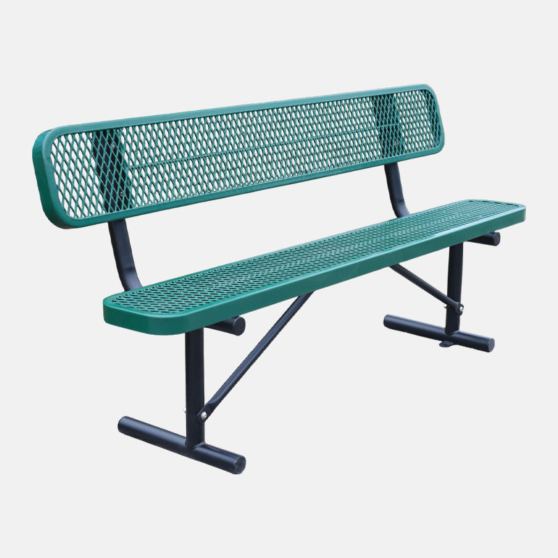 8ft Green Commercial Bench - Thermoplastic Coated Outdoor Seating