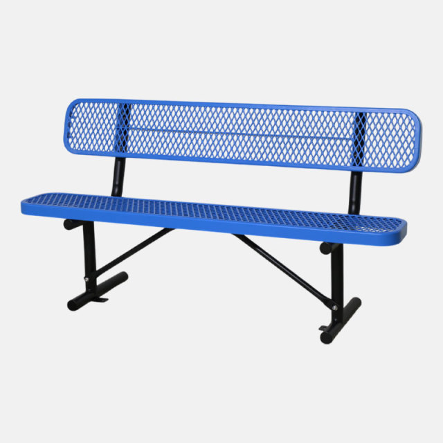 Thermoplastic Bench - 6ft & 8ft Metal Mesh Outdoor