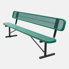 8ft Green Commercial Bench - Thermoplastic Coated Outdoor Seating