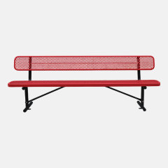 Expanded Metal Bench - 8ft Red UV Resistant - yalau