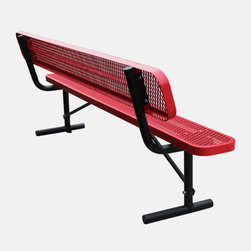 Expanded Metal Bench - 8ft Red UV Resistant - yalau